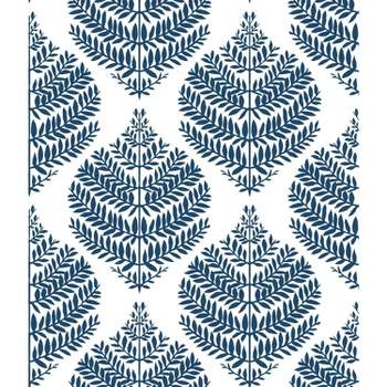 RoomMates Hygge Fern Damask Peel and Stick Wallpaper Blue