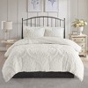 Sapphtopaz 3 Pcs Tufted Cotton Chenille Damask Comforter Set Cozy Bedding Set, Duvet Cover Set, Machine Washable - 3 of 4