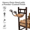Sunnydaze Indoor/Outdoor Steel Fire Pit or Fireplace Firewood Log Rack Holder with Kindling Storage Space - 33" - 4 of 4