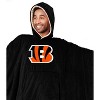 NFL Cincinnati Bengals Team Color Bloncho with Logo Patch and Faux Shearling Inside Throw Blanket - 2 of 2