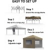 10'x10' Pop Up Canopy Tent, Waterproof Outdoor Canopy, Roller Bag, 4 x Sandbags, 4 x Stakes - 3 of 4