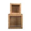 Storied Home Woven Wood and Rattan Display Boxes with Glass Lids, Set of 2 - 3 of 4