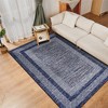 Indoor Modern Bordered Solid Color Area Rugs for Bedroom Living Room Easy Care Washable Soft Low Pile Non Slip Foldable Carpet - 3 of 4