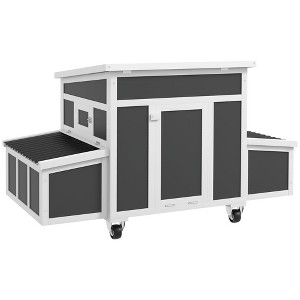 Skyzone 39" Fir Wood Chicken Coop with 3-Nesting Box, Pull-Out Tray, Waterproof Roof & Ramp for 4-6 - 1 of 4