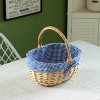 Wickerwise Picnic Basket with Handle, and Washable Plaid Liner - Ideal for Outdoor Adventures, Photoshoots, and Home Decor - 3 of 4