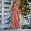 Women's Breezy Crinkled Chiffon Surplice Neckline Wide Leg Jumpsuit - Cupshe - 2 of 4