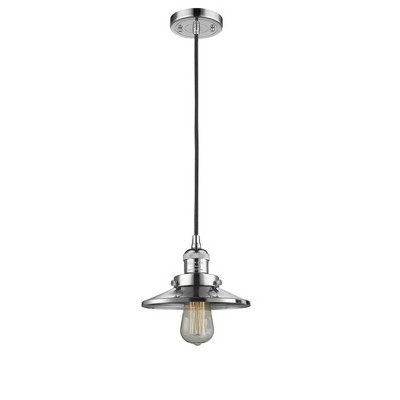 Railroad - 1 Light Cord Hung Mini Pendant In Traditional Style-8 Inches Tall and 8 Inches Wide