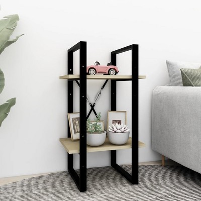vidaXL 2-Tier Book Cabinet Sonoma Oak 15.7 in.x11.8 in.x27.6 in. Engineered Wood