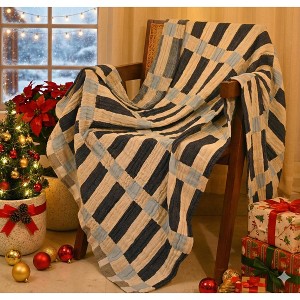 Folkulture Throw Blanket for Couch 50" x 60" | 100% Recycled Cotton Throw Blanket Lightweight | Guest Room Must Haves Blanket (Winter Blue) - 1 of 4