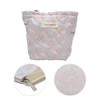 Unique Bargains Fashionable Floral Print Handheld Makeup Bag Light Blue Pink 1 Pc - 3 of 4