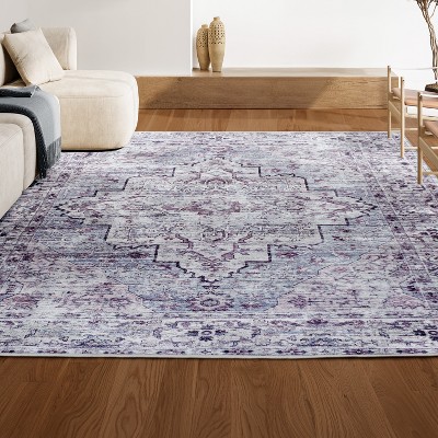 Didim Boho Gray Medallion Washable Area Rug - JONATHAN Y