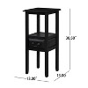 Christopher Knight Home Leilani Contemporary Rubberwood Accent Table with Drawer Black - 3 of 4