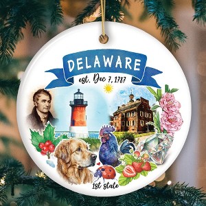 Artistic Delaware State Themes and Landmarks Christmas Ornament| OrnamentallyYou - 1 of 4