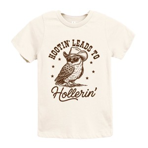 The Juniper Shop Hootin' Leads To Hollerin' Owl Youth Short Sleeve Tee - S - Cream - 1 of 4