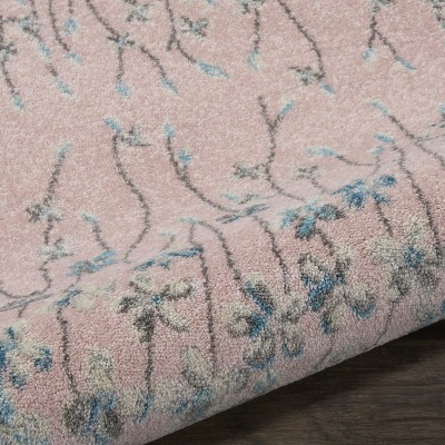 Bohemian Blossom Pink Floral Soft Viscose Area Rug