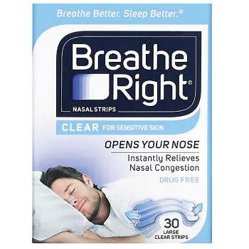 Breathe Right Nasal Strips Clear - Large 30 Ct
