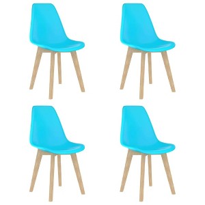 vidaXL Dining Chairs, 4 Pcs, Blue Plastic - 1 of 4