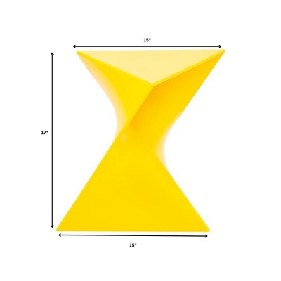 Vibrant Yellow Triangular Vanity Stool/Side Table