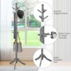 Tangkula Free Standing Coat Rack Solid Wood Hall Tree w/9 Hooks & 2 Adjustable Height Grey/Black/Brown - 3 of 4