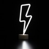 Northlight 11.5" Battery Operated Neon Style LED Lightening Bolt Table Light - White - 2 of 4