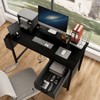 47 Inch Computer Desk with Fabric Drawers, Reversible Writing Table Workstation, Work Desk Game Table with Metal Frame for Home Office - image 2 of 4