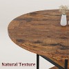 47.2 Inch Round Dining Table for 4 People, 1.6 Inch Thick Wooden Top & Metal Roman Column Legs, Round Kitchen Table 3-Layer Storage Shelves - 3 of 4