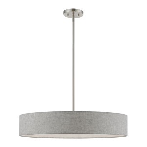 Livex Lighting Elmhurst 5 - Light Pendant in  Brushed Nickel/Shiny White - 1 of 4