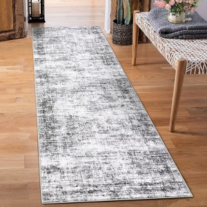 Soft Vintage Distressed Low Pile Washable Large Indoor Area Rug for Living Room Bedroom Dining Room - 1 of 4