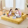 CAVINAS Modern Folding Chenille Futon Sofa Bed with Removable Foam & Pillows,Convertible Floor Sofa Couch for Living Room,Bedroom - 3 of 4