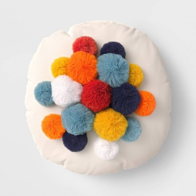 circle pom pom pillow