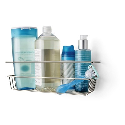 Satin Nickel Metal Shower Caddy with Suction Mount