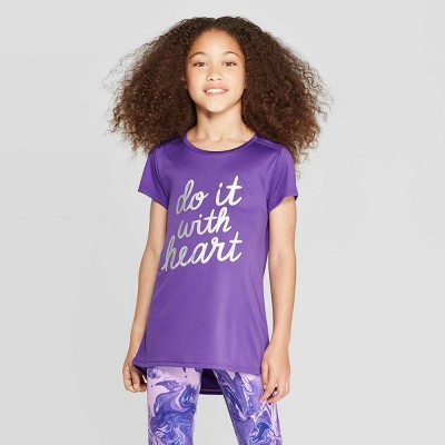 Girls' Do It With Heart Graphic Tech T-Shirt - C9 Champion® Purple S