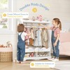 Arceso Double Rods Kids Dress Up Storage with Full-Length Mirror, Kids Wardrobe Closet with 3 Hooks, Open Hanging Toddler Dress Up Rack - 3 of 4