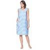 Casual Nights Women's Zipper Front House Dress Sleeveless Seersucker Housecoat Duster Lounger - 2 of 4