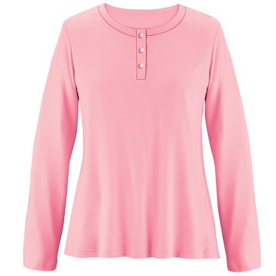 Collections Etc Super Soft Henley Pj Top