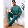 INSPIRE CHIC Men's Long Sleeve Soft Crew Neck Solid Color Casual Pajamas Set - 4 of 4