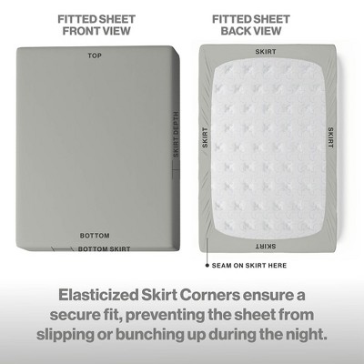 Gray Queen Cotton Microfiber Fitted Sheet Set