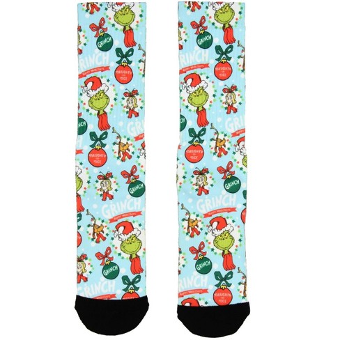 Dr Seuss The Grinch Happy Who-lidays Adult Holiday Sublimated Crew ...