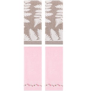 REGALWOVEN 4 Pcs Soft Absorbent Decorative Hand Towels for Bathroom Kitchen 13 x 29 Inch - 1 of 4