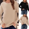 Coolmee Fall Sweaters for Women 2025 Casual Long Sleeve Sweater Striped Loose Fit Pullover Tops - 3 of 4