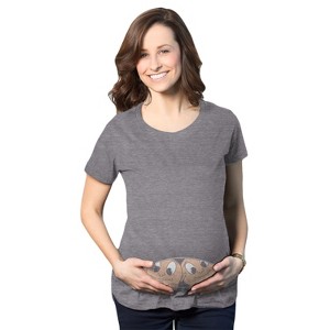 Maternity Peeking Twins T Shirt Cute New Baby Announcement Reveal Pregnancy Tee - Crazy Dog Maternity T Shirt - 1 of 4