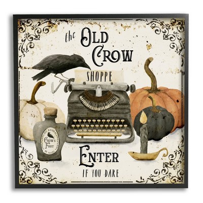 Stupell Industries Vintage Old Crow Shoppe Black Framed Giclee Art