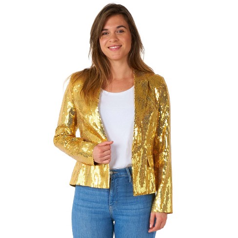 Suitmeister Women s Sequins Gold Blazer party Blazer xmas Parties stylish Jacket gold size M Target