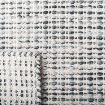 Gray and Ivory Hand-Tufted Wool Rectangular Rug 3' x 5'