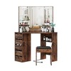 Vanity Desk with Mirror and Lights, Corner Makeup Vanity Desk, Large Dressing Tables with Charging - 4 of 4