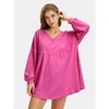 EXLURA EXLURA Womens Spring Long Sleeve Shirts V Neck Casual Maternity Tops Loose Babydoll Pullover Dressy Tunic Blouse Outfits 2025 Apricot - 2 of 4