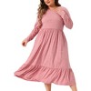 Agnes Orinda Women's Plus Size V Neck Flowy Tiered with Pockets Vacation Casual Maxi A Line Dresses - 2 of 4