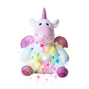 Dazmers Stuffed Unicorn Star Projector Night Light for Kids - Lullabies Sounds Sleep Aid Plush