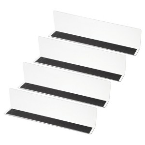 Unique Bargains Acrylic Magnetic Smooth L-Shaped Bedroom Kitchen Office Shelf Dividers 4 Pcs - 1 of 4