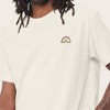 Dalix Rainbow (Glow in the Dark) Embroidered Relaxed Heavy Soft Cotton T Shirt Mens - 4 of 4